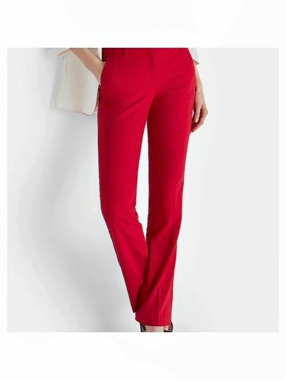 Express Editor Barely Boot Pant Straight Leg Red Womens Size 10R. NWT